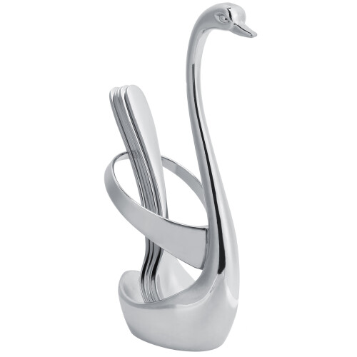 Schwanenförmiger Edelstahl-Löffelrack 11,5  2,5 cm 1