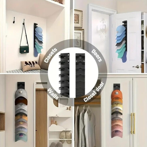 Wall Hat Organizer - Hat on Wall for Baseball Caps, Ball Space-Saving Organizer, Storage for H Hanger 2