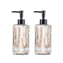 Dispensador de sabonete elegante em vidro grosso, preto fosco, para estilo rústico moderno vintage, 100% vidro sem chumbo com bomba premium em aço