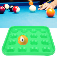 16 Holes Vinyl Billiard Ball Tray 25x25x4cm Green Pool Snooker Accessories