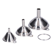 3PCS Stainless Steel Mini Funnels For Oil Vinegar Spices Kitchen Leakproof