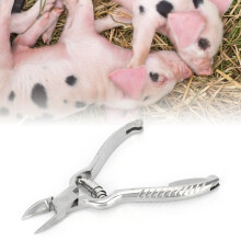 Stainless Steel Piglet Teeth Cutter 14cm Curved Gourd Handle