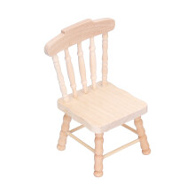 Mini Birch Dollhouse Chair 8x5.2x4.5cm Child Play Toy Decoration