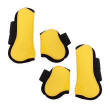 Horse Tendon Boots Set of 4 PU Shell Shock Absorbing Riding Protectors Yellow M