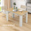 Homcom (White) HOMCOM Dining Table for 4-6 People, Wood Effect Tabletop 5