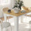 Homcom (White) HOMCOM Dining Table for 4-6 People, Wood Effect Tabletop 8