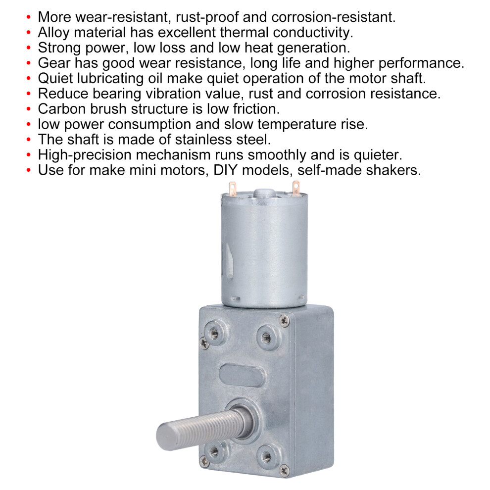 JGY370 Geared Motor, M8 Screw, 24V, 33mm Shaft