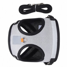 Linea Doppiamente Stratificata in Poliestere Traspirante per Cane Guinzaglio Grigio 150cm per 0,5-10kg
