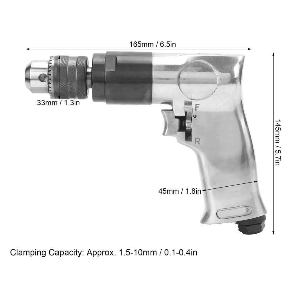 Reversible Pneumatic Drill 3/8" 2000rpm