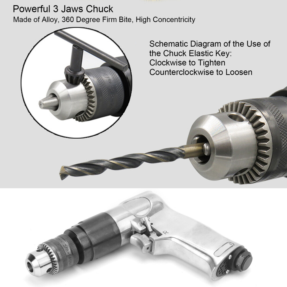 3/8" Pneumatic Drill 2000rpm Forward