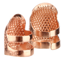 Rose Gold Brass Adjustable Thimble Set for Embroidery & Quilting