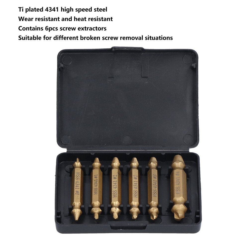 6pc Ti Plated Screw Extractor Set