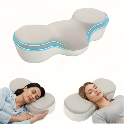 Cervical Pillow Ultra Soft Cloud-Like Ergonomic Contour Grey 1