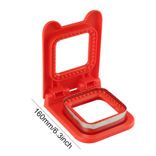 Square Sandwich Cutter Sealer Remove Bread Crust Stainless Steel Kitchen Essentials (Red) 1