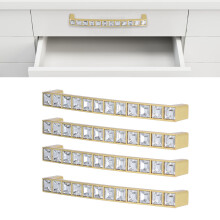 4 Crystal Door Knobs 128mm Pitch