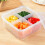 MFJESEAA Veggie Tray with Lid 4-Compartment Stackable Food 4