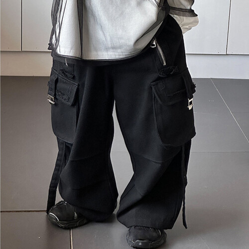 Boys' Cargo Pants Elastic Waist Solid Color Spring Long 1
