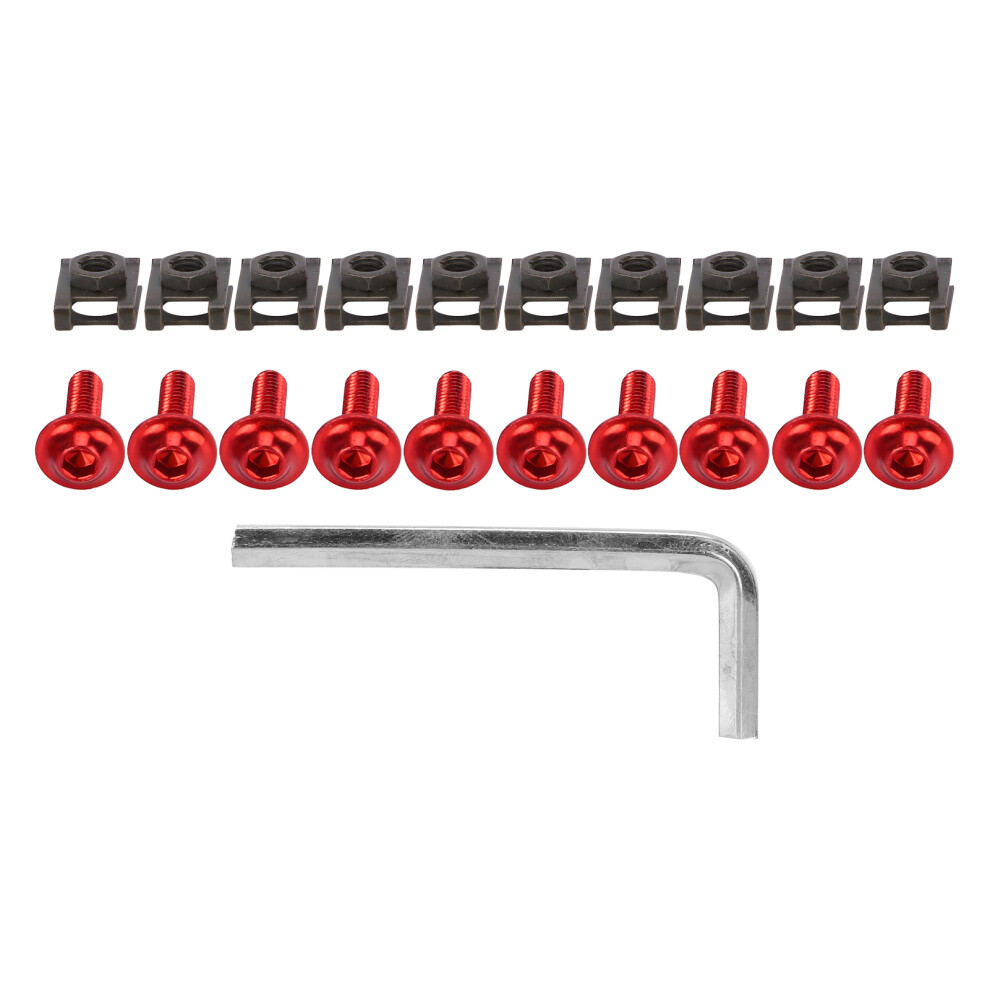 M6 Anodized Aluminum Motorcycle Fairing Bolt Kit Â Universal Fit Red 3271391618410