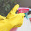 Reusable kitchen rubber cleaning gloves 1 pair 5