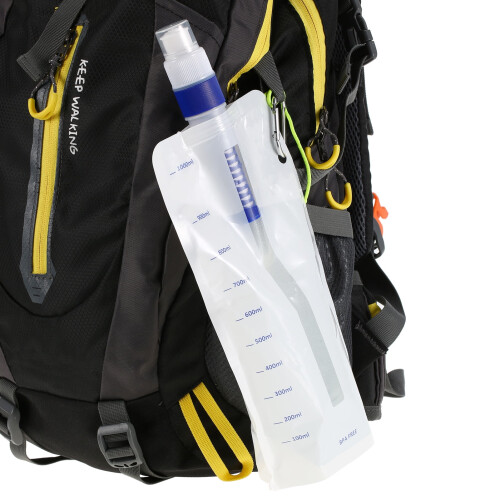 1000ml εξαιρετικά ελαφρύ πτυσσόμενο μπουκάλι νερού με φίλτρο φορητό φίλτρο νερού 1