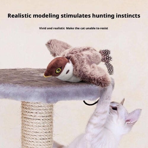 Flapping Bird Cat Toy Rechargeable Touch-Activated 1