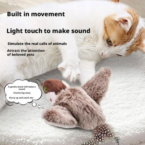 Flapping Bird Cat Toy Rechargeable Touch-Activated 2