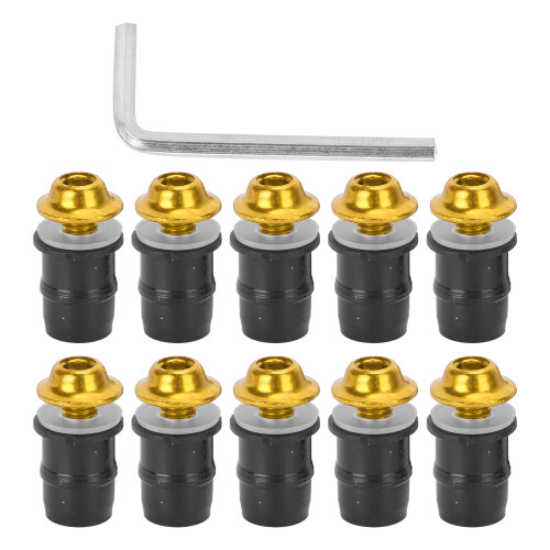 10pc Gold Motorcycle Windscreen Bolt Set