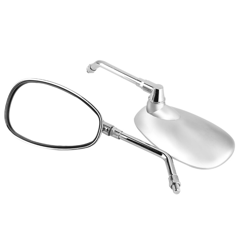 2Pcs Chrome Motorcycle Rearview Mirrors Adjustable 14Cm Wide Fits Most Bikes 7611391623926