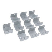 10 Stück galvanisierte Stahl-U-Bügelbefestigungen für Holzpfähle, 32 mm Zaunklemmen