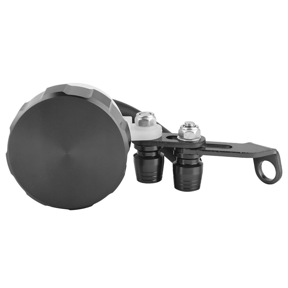 Universal Cnc Motorcycle Brake Clutch Fluid Reservoir Aluminum Plastic Black 8761391624368