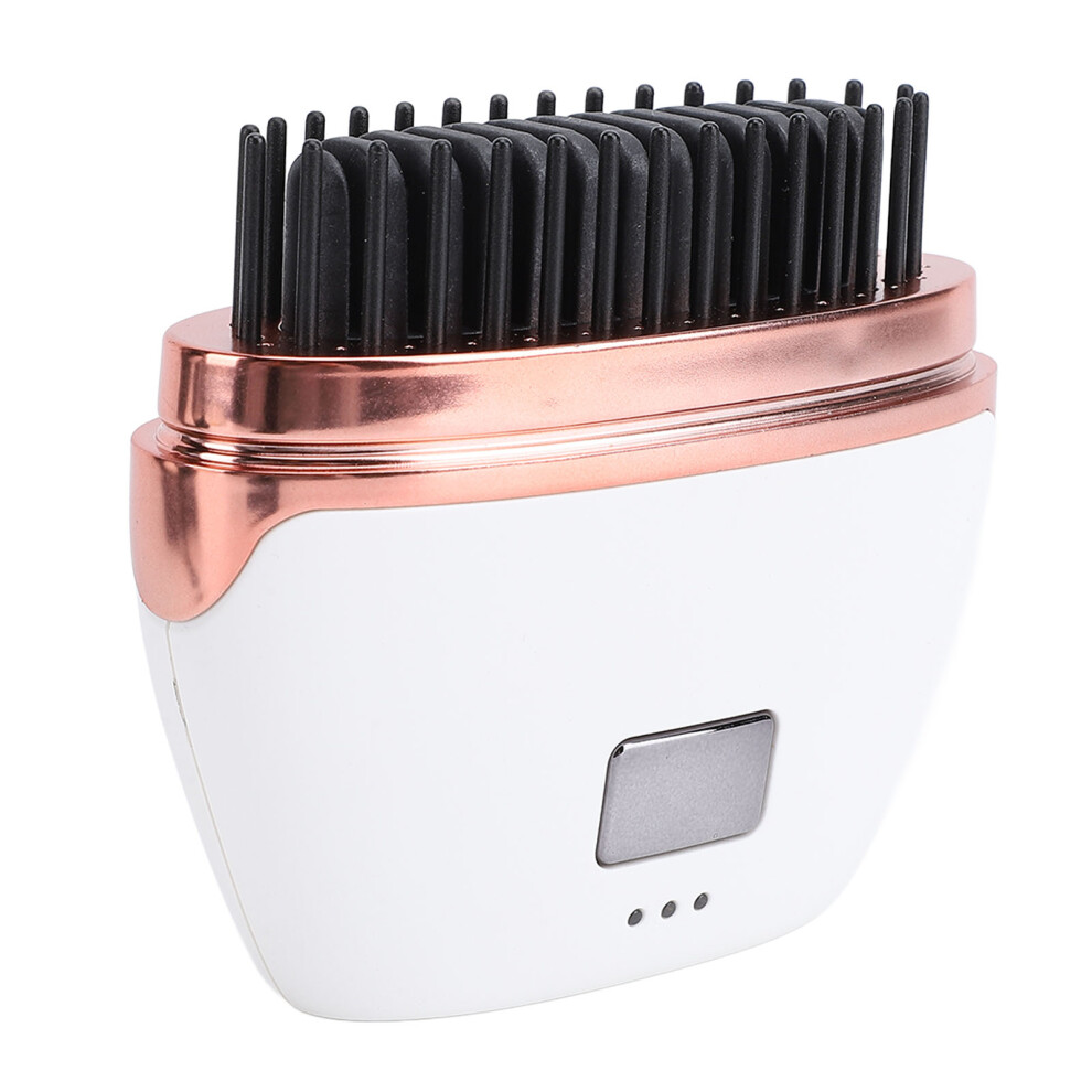 White Cordless Hair Straightener Brush 25W, Ceramic Heating, 3 Temp Settings, Rechargeable,