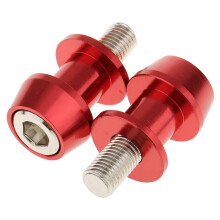 2X Motorcycle CNC Swingarm Swing Arm Spool Sliders Stand Bobbins 10mm for   250 ER6 Z 250 ER6F - Red