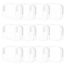12 Pezzi di Borse per il Trucco Trasparenti, Borsa Cosmetica Impermeabile In PVC con Cerniera, Borsa da Toilette per Viaggi, Borse Portaoggetti per