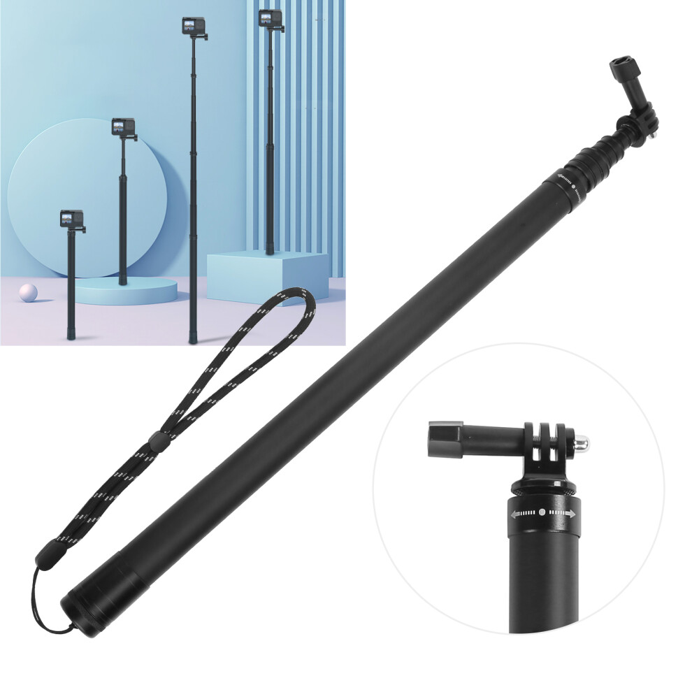 Telesin 3M Carbon Fiber Selfie Stick, 44-300Cm Extension Rod For Sports Cameras 7621391629088