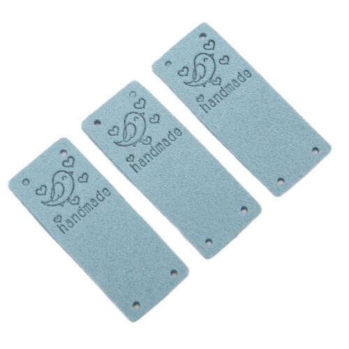 100Pcs Blue PU Leather Labels 2x5cm HandMade DIY Accessories 2