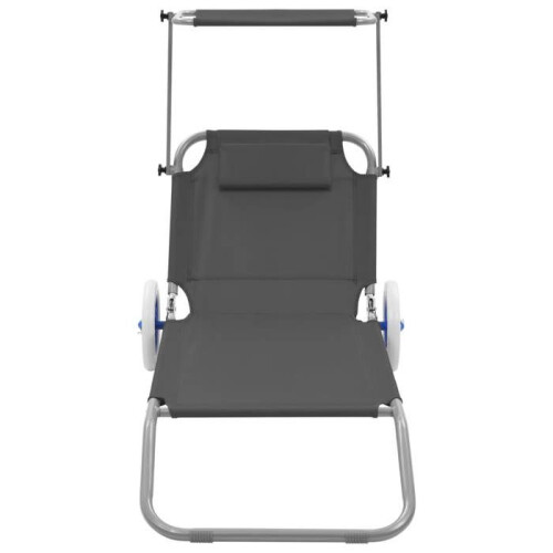 Transat - HELLOSHOP26 - Plegable - Acero gris - Toldillo ajustable - 2 ruedas 1