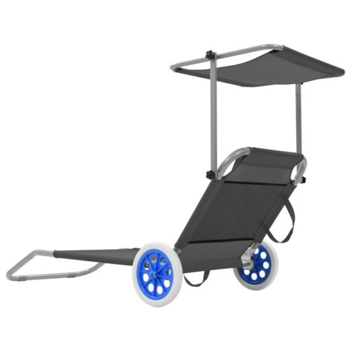 Transat - HELLOSHOP26 - Plegable - Acero gris - Toldillo ajustable - 2 ruedas 2
