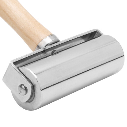 Leather Craft Edge Roller 100mm Wooden Handle Edge Rolling Tool SilverL