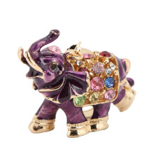 Purple Rhinestone Elephant Keychain, Zinc Alloy Girl Gift, 1pc
