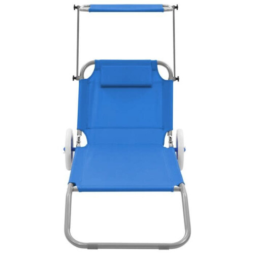 Transat - HELLOSHOP26 - Plegable - Acero robusto - Toldillo ajustable - 2 ruedas 1