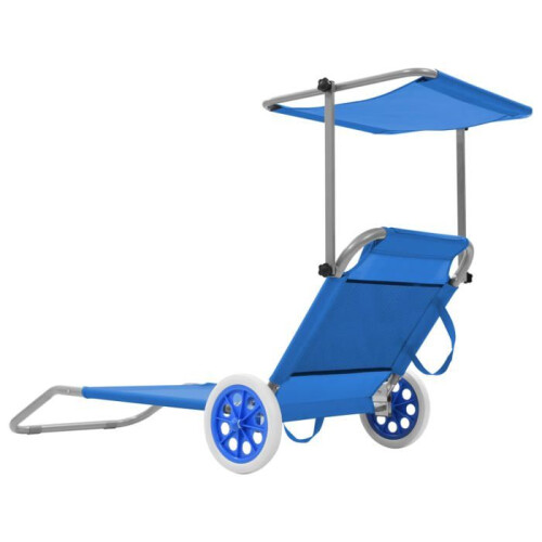 Transat - HELLOSHOP26 - Plegable - Acero robusto - Toldillo ajustable - 2 ruedas 2