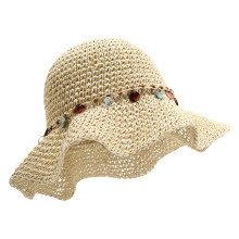 Stylish Woven Paper Straw Summer Hat For Ladies Light-Beige