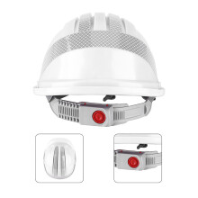Construction Ventilated ABS Hard Hat with Reflective Stripe, White