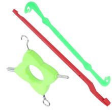 Fishing Bait Knot Puller Set ABS+Stainless Steel Green/Red Lightweight