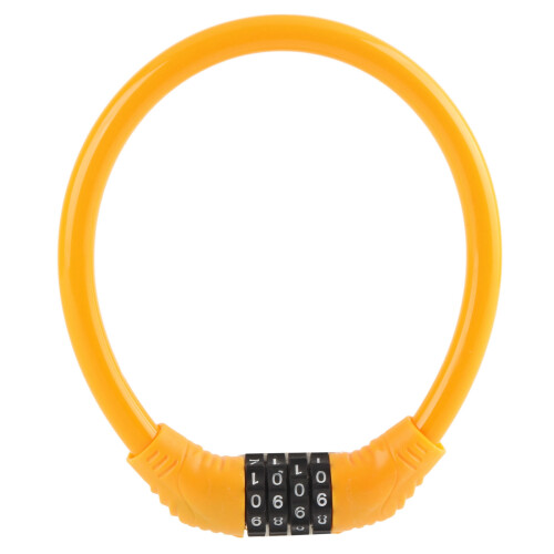 Outdoor Orange Bike Lock Cable 4-Digit Combination Security Bicycle Lock 1