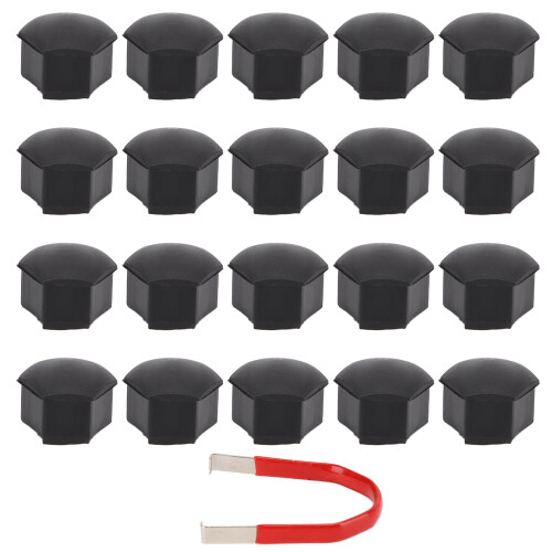 20pcs Black Iron ABS Wheel Nut Covers with Removal Tool for Tesla Model 3 1