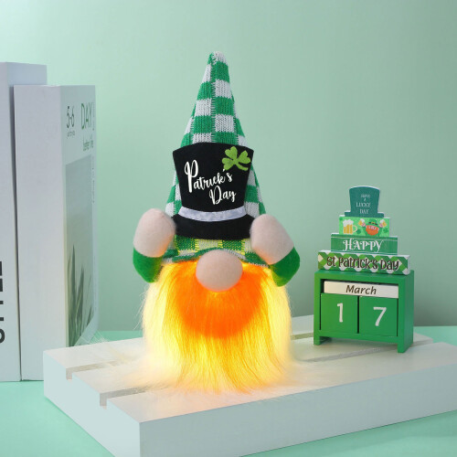 Patricks Day Decors,Patricks Day Plush Gnomes Handmade-Herren 2