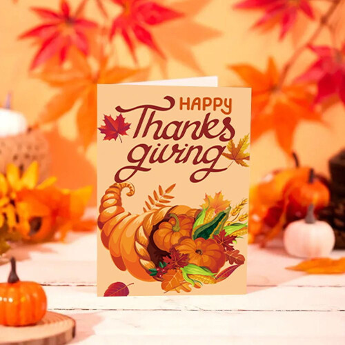 Thanksgiving Note Cards Turkey Maple Pumpkin 24 Pack 1