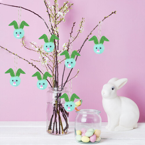 Plush Bunny Easter Ornament Blue 4.13 in 1