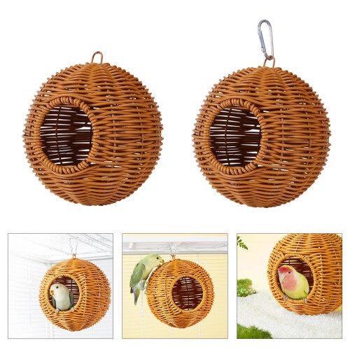 Nido artificiale per piccoli pappagalli, in rattan 1